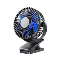 Portable Clip on Fan Battery Operated,Small Powerful USB Desk Fan,3 Speed Quiet Rechargeable Mini Table Fan,360° Rotate Personal Cooling Fan for Home Office Stroller Camping (Black)