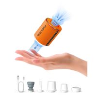 FLEXTAILGEAR Portable Air Pump with Camping Lantern Tiny Pump 2X 4kPa Air Pump for Inflatables Rechargeable Air Mattress Pump with Magnetic Design for Sleeping Pads,Pool Floats,Swimming Rings (Orange)
