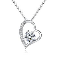 Mothers Day Gift Ideas New Hollow Zirconia Love Necklace Female Necklace Card Gift Box
