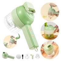 Handheld Electric Vegetable Cutter Set,Food Chopper Cutter Household Kitchen Mini Wireless Electric Garlic Mud Artifact Garlic Masher