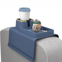 Cup Holder for Couch,Sofa Armrest Tray，Portable Couch Drink Holder  Blue