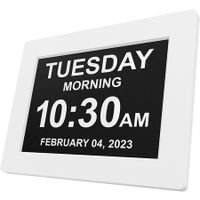 Extra Large Impaired Vision Digital Clock For the Elderly People (White)