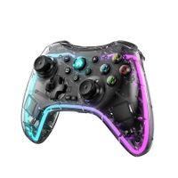 Transparent Wireless Controller with 8 Color LED Lighting Compatible with Playstation 4/PS4 Pro/PS4 Slim/PS4 PS4, with Headphone Jack for PS4 Dualshoked 4 Games