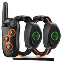 Dog Training Collar for 2 Dogs,IPX7 Waterproof Shock Collar with Remote Range 1300ft,3 Training Modes,Beep,Vibration,Shock,Rechargeable Electric Shock Collar for Small Medium Large Dogs