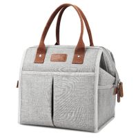 Lunch Bag Insulated Cooler Tote Bags Adult Reusable with Water Resistant for Work School Travel Picnic-Grey