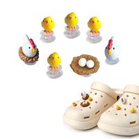 7PCS/Set Manual Shoe Decoration for Kids Boys Girls 3D Shoe Charms Cute Chickens for Crocs DIY Matching Shoes Accessories