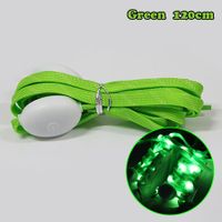 1 Pair LED Luminous Shoelaces Various Colours Glowing Sport Shoe Laces Flash Light Flat Sneakers Canvas Shoe Strings Party Decor Color Green
