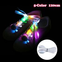1 Pair LED Luminous Shoelaces Various Colours Glowing Sport Shoe Laces Flash Light Flat Sneakers Canvas Shoe Strings Party Decor 5 Color