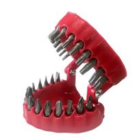 Denture Drill Bit Holder with Security Bit Set, Teeth Model Organizer Design