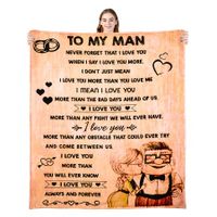 Gift to My Man Fleece Blanket,Personalized Bed Flannel Throw Blanket, Father's Day Wedding Anniversary for Husband Dad (60“X50, to My Man)