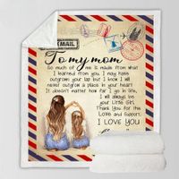 To My Mom Mother's Day GiftLove Your Daughter Letter Blanket Mat Gift （50x60in）