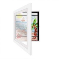 Children Art Frames Kids Artwork Storage Rack Magnetic Front Open Changeable for Poster Photo Drawing Paintings Pictures Display Color White