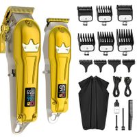 Hair Clippers for Men Hair Beard Trimmer Grooming Barber Clippers Haircut Shaving Kit Electric Razor Shaver-Gold