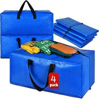 Moving Boxes Heavy Duty Extra Large Storage Bags, Blue Moving Bags Totes with Zippers 4 Pack