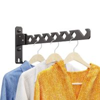 Wall Mounted Drying Rack Clothing Foldable for Laundry, Clothes Drying Rack Folding Indoor, Matte Black