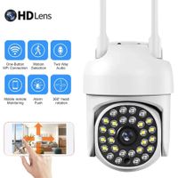 Security Camera With Spotlights Color Night Vision Wired Surveillance Camera Wireless Wifi Plug-In Smart Home Cameras
