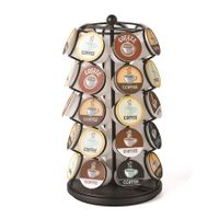 Coffee Pod Carousel,Compatible with K-Cups,35 Pack Storage,Spins 360-Degrees,Lazy Susan Platform,Modern Black Design,Home or Office Kitchen Counter Organizer