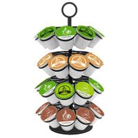Coffee Pod Holder,Coffee Pod Storage Compatible with K-Cups(36 Pods),Kitchen Detachable Coffee Pod Organizer for Countertop,Spins 360-Degrees Coffee Pod Carousel
