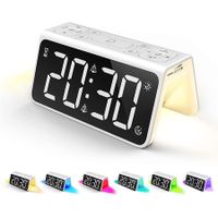 Digital Alarm Clock,Radio Alarm Clock for Bedrooms with Large LED Display, Kids Daylight Alarm Clock with Natural Sound for Teens, Seniors