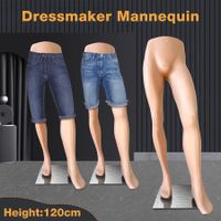 Male Mannequin Leg Form Torso Manikin Dummy Model Dressmaking Lower Half Body Shop Clothing Display Stand Detachable Skin Tone Metal Base 120cm