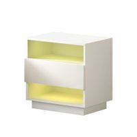 Artiss Bedside Tables Side Table RGB LED Drawers Nightstand High Gloss White