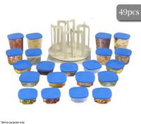 49 Piece Clear Food Container Spin & Store Storage Solution Set