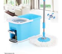 Deluxe 360 Degree Spin Mop & Spin Dry Bucket  Pedal  with 2 Mop Heads