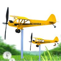 Piper J3 Cub Airplane WeathervaneOutdoor Airplane Weathervanes Windmill Decoration for Yard/Garden/Patio Lawn Gifts for Flight Lovers (32*28cm)