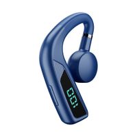 V18 Bone Conduction Headphones Bluetooth5.0 Earbuds With Earhooks With LED Digital Display Business Wireless Earphone For Phones Color Blue