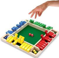Wooden Board Games for Adults and Kids, Classic Dice Tabletop Version for Classroom, Home, Party or Pub