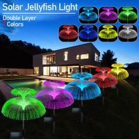 Double Layer Solar Jellyfish Lights 7 Color Changing Solar Garden Lights Waterproof Outdoor Flowers Lamp Courtyard Pathway Landscape Decor