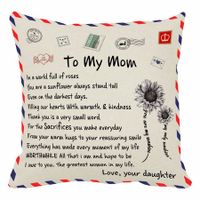 Daughter's Gift To My Mom Pillow Covers Envelope Decorative Square Throw Pillow Case For Mother's Day Birthday Valentines Gifts (For Mom)