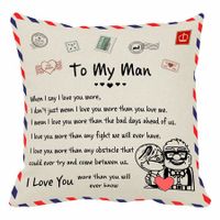 Pillow Covers For Man, Envelope Decorative Square Throw Pillow Case For Husband Boyfriend Birthday Valentines Gifts (For Man)