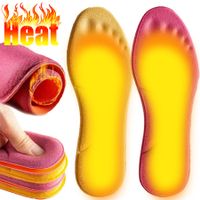 Self-heated Insoles Feet Massage Thermal Thicken Insole Memory Foam Shoe Pads Winter Warm Men Women Sports Shoes Pad Accessories Color Yellow Size 39-40