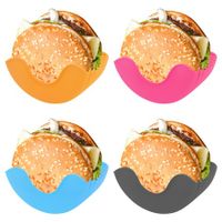 Burger Holder Mess-Free Hamburger Holder Eco-Friendly Retractile Retractable Reusable Hamburger Sandwich Hamburger Bun Shells for Fast Food Accessories,Grill Accessories,BBQ Accessories,4pcs