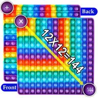 12 X 12 Multiplication Board Game Numbers Addition and Multiplication Table in one, Rainbow Dimple Fingertip Toys（ 1 Piece）