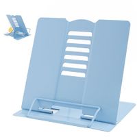 Metal Book Stand Book Holder Book Stand for Reading Adjustable Book Holder for Reading (Full Blue)