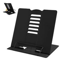 Metal Book Stand Book Holder Book Stand for Reading Adjustable Book Holder for Reading (Full Black)