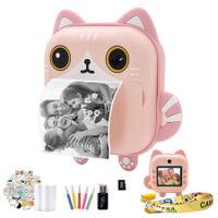Digital Instant Print Camera for Kids Zero with Print Paper Selfie Video with HD 1080P 2.4 Inch IPS Screen-Pink
