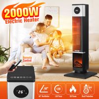 Maxkon 2000W Electric Space Heater Tower Energy Efficient Portable Indoor Fireplace Instant Warmer Oscillating Cooling Fan Bedroom Remote
