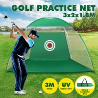 Golf Practice Net Hitting Driving Chipping Cage Home Backyard Practise Indoor Outdoor Training Driving Trainer Foldable with Carry Bag