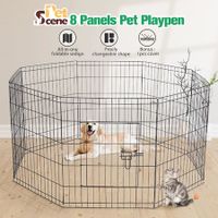 Dog Cage Playpen Pet Puppy Pen Fence 8 Panels Crate Play Pen Indoor Exercise Enclosure Foldable Cat Kitten Rabbit Barrier
