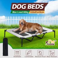 Dog Trampoline Bed Pet Sofa Cot Elevated Raised Extra Large Outdoor Camping Indoor Washable Portable Durable Grey XL