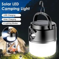 Solar LED Camping Light Tent Lantern with Hook Portable Tent Lamp 4 Modes Outdoor Flashlight for Camping Hiking Fishing Home Emergency