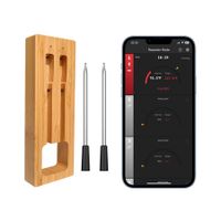 Wireless Meat Thermometer,Bluetooth Meat Thermometer with 300ft Wireless Range,Digital Cooking Thermometer with Alert for BBQ,Oven,Smoker,Air Fryer,Stove