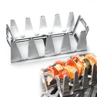 Mini BBQ Rack Skewers Grill BBQ Rescher Mosaic Stainless Steel Kitchen Supplies Home Camping Outdoor Picnic Protable Tools(2 Pack)