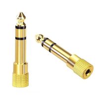 6.35mm (1/4 inch) Male to 3.5mm (1/8 inch) Female Stereo Audio Jack Adapter for Aux Cable,Guitar Amplifier,Headphone,2 Pack