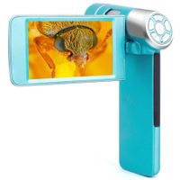 Handheld Digital Microscope 1080P FHD Portable Pocket USB Rotatable Screen Coin Inspection Windows Compatible-Blue