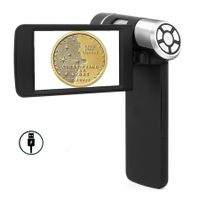 Handheld Digital Microscope 1080P FHD Portable Pocket USB Rotatable Screen Coin Inspection Windows Compatible-Black