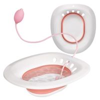 Sitz Bath for Hemorrhoids,Sitz Bath for Toilet Seat,Yoni Steam Seat,Foldable Sitz Bath for Postpartum Care,for Soothes Hemorrhoids & Perineum,Cleanse Vagina & Anal (Pink Accessories)